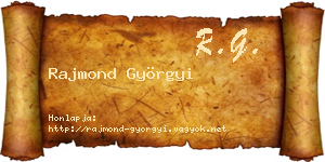 Rajmond Györgyi névjegykártya